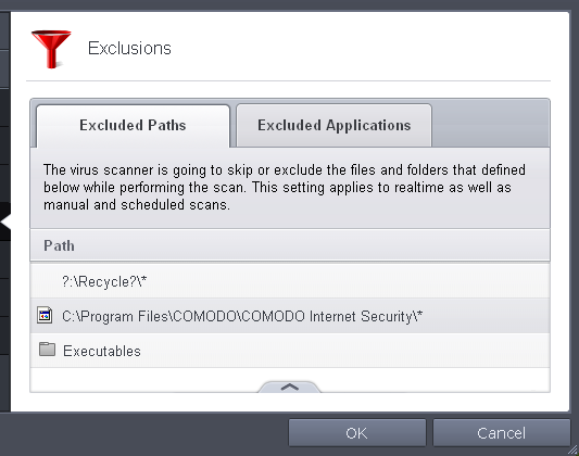 Exclude Files / Applications To Scan, PC Antivirus | Internet Security V6.2